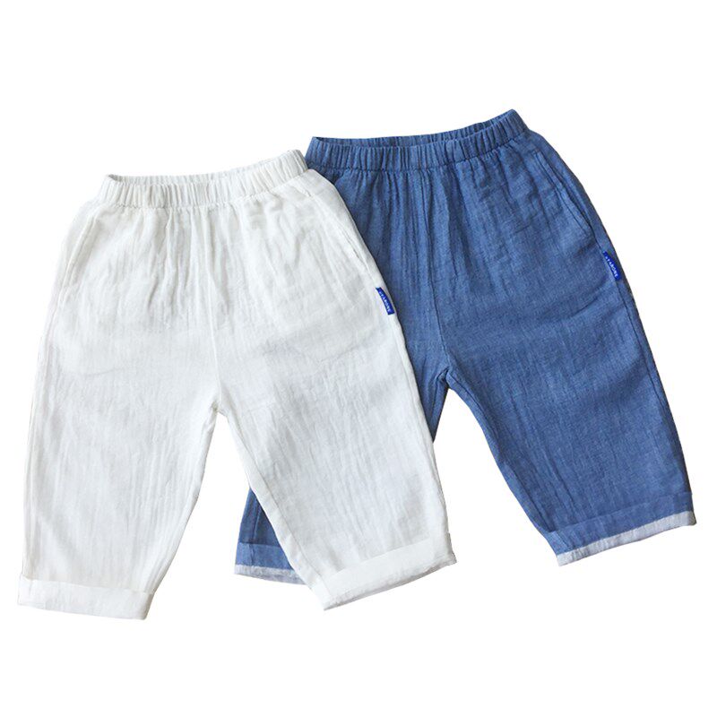 男童宝宝纯棉防蚊裤裤子夏季儿童长裤小童休闲裤白色棉纱九分裤,淘宝优惠券,粉丝福利购,淘宝优惠卷