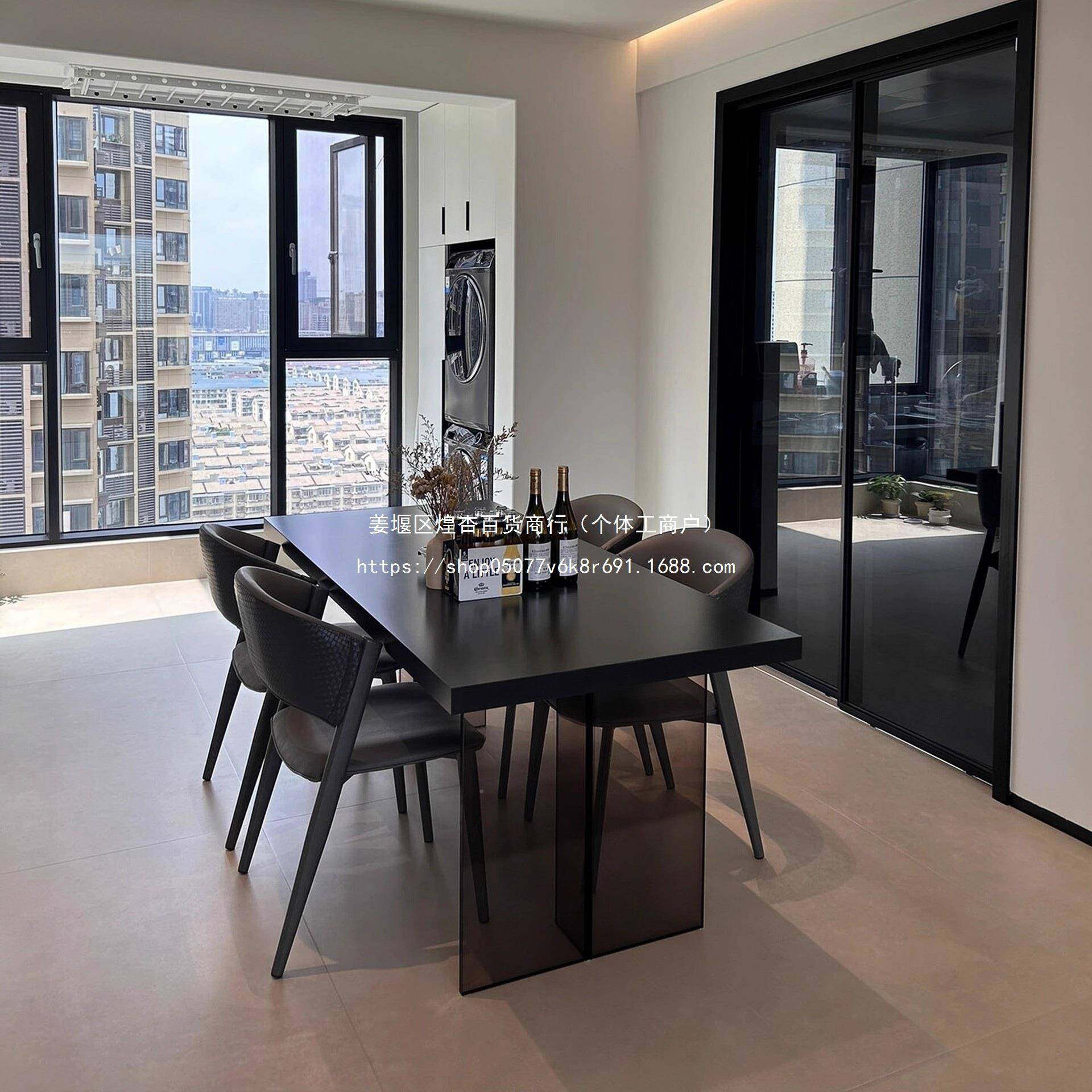 亚轻克力岩餐桌纯黑奢悬现代简板约网红小无品牌/户型下挂长方形,淘宝优惠券,粉丝福利购,淘宝优惠卷