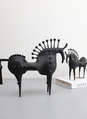 式个性刺马摆件居客厅玄样板间办0786公室卧关室书房欧餐厅桌面家