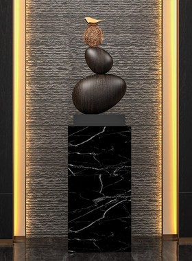 创意入户玄关柜雕塑办公室售楼处石来运转招财艺术摆件客厅样板房