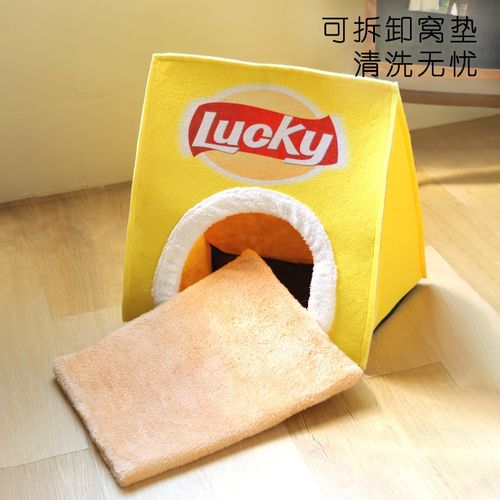 薯片帐篷猫窝冬天保暖封闭式安全感不占地小猫咪睡窝防寒躲避屋床 - 图1