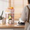19EK rotating condiment storage rack household countertop kitchen supplies seasoning bottle storage cabinet condiment rack collection