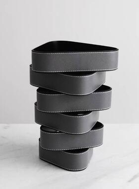 现代轻奢创意皮马毛层叠花器客花插件样板间厅摆玄关餐质厅GT-B06