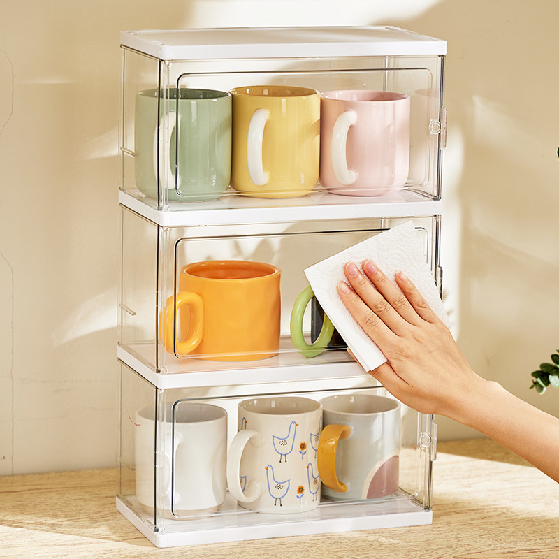 杯子收纳置物架水杯收纳盒防尘玻璃杯茶杯托盘沥水杯架子桌面杯架,淘宝优惠券,粉丝福利购,淘宝优惠卷