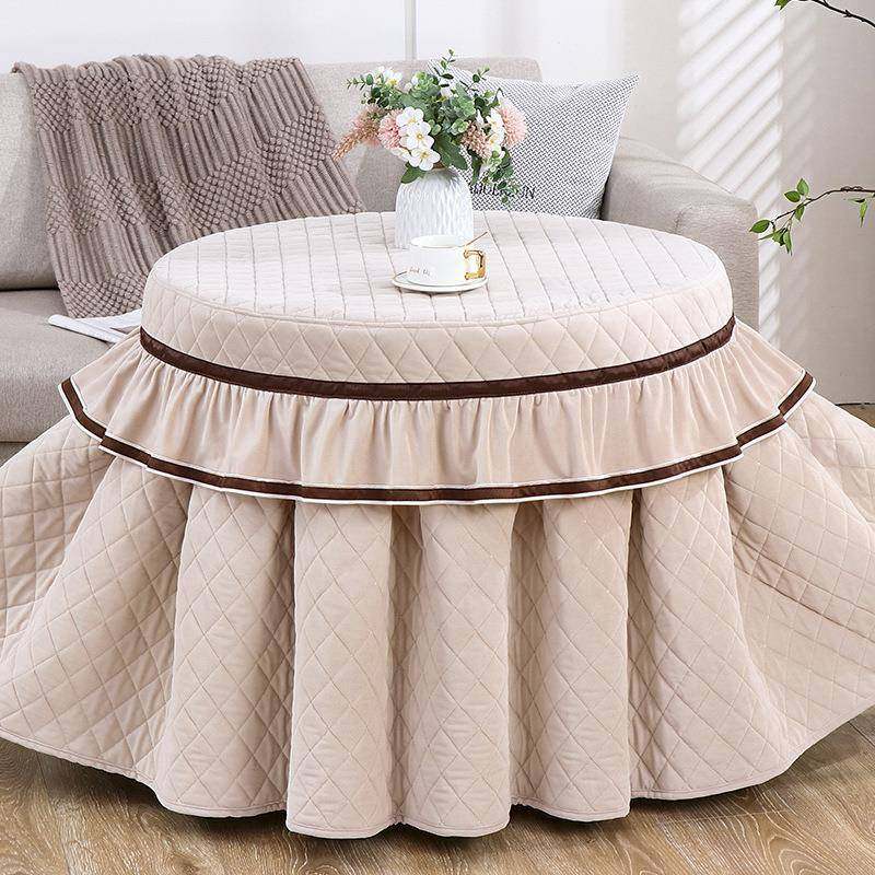 新款圆形烤火桌子罩桌布家用加绒加厚电暖炉茶几桌子罩套圆桌罩,淘宝优惠券,粉丝福利购,淘宝优惠卷