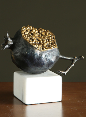 纯铜金属工艺品剥开石榴摆件 多子多福结婚礼物 创意家居装饰品