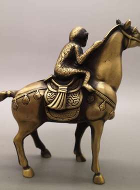 纯铜马上封侯摆件招财生肖马上有钱马上赢客厅装饰工艺品铜猴摆件