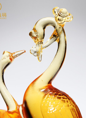 60-70岁的老人生日礼物实用爸爸妈妈琉璃仙鹤摆件退休礼物送同事