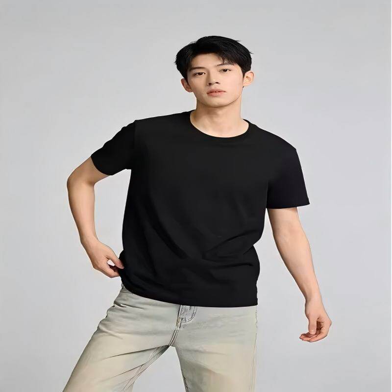 zptx美式圆领短袖T恤百搭纯色正肩潮流打底衫休闲修身简约宽松夏