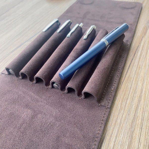 手工真皮大容量笔袋便携式钢笔收纳盒复古牛皮高级保护袋礼品袋,淘宝优惠券,粉丝福利购,淘宝优惠卷