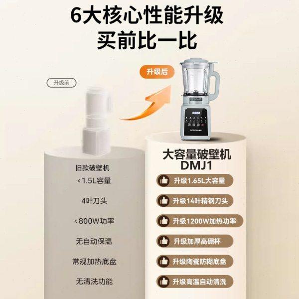 干湿两用破壁机打碎破碎粉碎干磨粉机多功能自动加热打豆浆榨汁机,淘宝优惠券,粉丝福利购,淘宝优惠卷