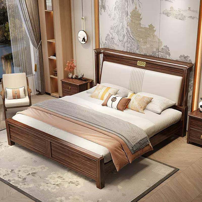 新中式软包乌家金木实木床轻箱奢卧1.8米1.5主高储物床家用卧9860,淘宝优惠券,粉丝福利购,淘宝优惠卷