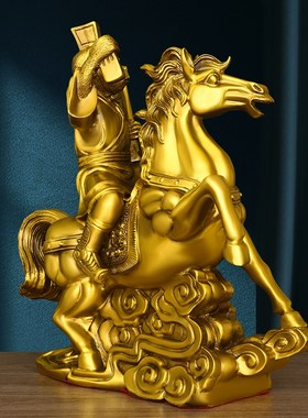 纯黄铜马上猴摆件马上封侯立马铜猴子办公室铜马家居玄关装饰礼品