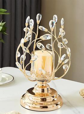欧式轻奢摆设BJ-0069光品复属古金蜡烛台摆茶件美式餐桌浪漫烛家