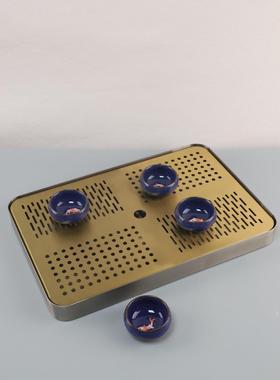 现代约方形不1582锈钢储式茶盘茶托茶水简几书房酒店长售楼处家居