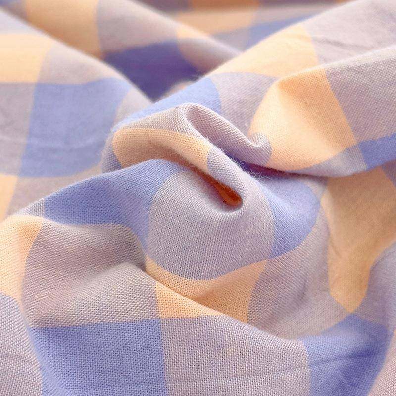 纯棉水洗棉床上四件套全棉简约床品格子被套宿舍床单人三件套床笠,淘宝优惠券,粉丝福利购,淘宝优惠卷