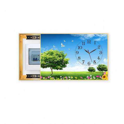 2022新款电表箱装饰画带钟表轻奢光影配电箱遮挡挂画电闸开关壁画 - 图3