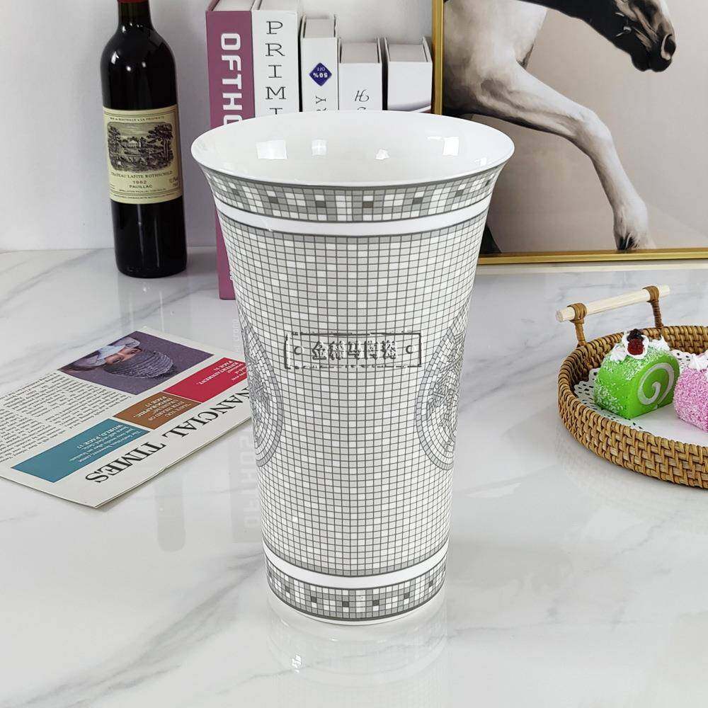 欧式新马赛克骨瓷花瓶客厅玄关摆件书房桌面别墅区样板房创意花盆,淘宝优惠券,粉丝福利购,淘宝优惠卷