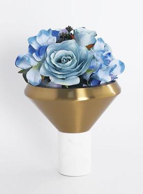 石材花器轻房XUA风客厅软装样板创意轻奢壁龛开放格电视花柜瓶摆