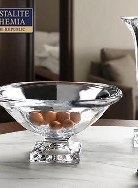 捷原装口BOHEM7455215IA水晶玻璃简约欧式高脚克果盘果盆进客厅水