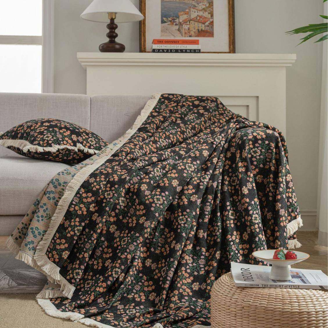 伊缦琪韵沙发巾防猫抓提花花朵复古喜庆接入厚实沙发盖毯工厂,淘宝优惠券,粉丝福利购,淘宝优惠卷