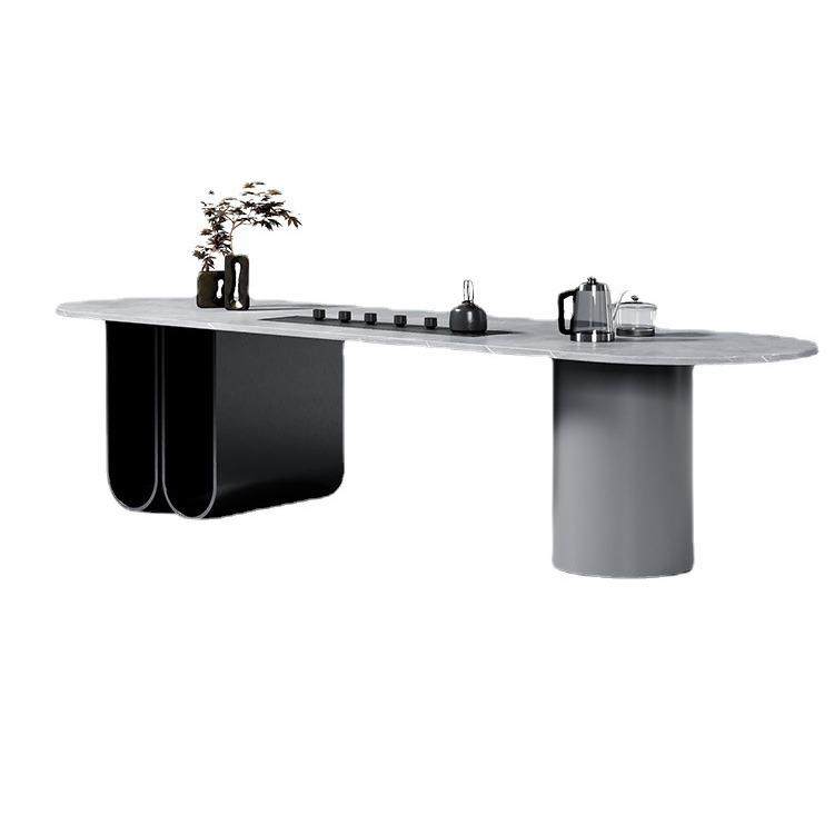 设计师高级感茶台新款岩板意式茶桌现代简约办公室茶桌椅一体组合,淘宝优惠券,粉丝福利购,淘宝优惠卷