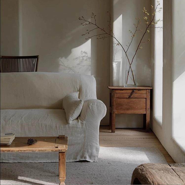 诧寂风亚麻布艺沙发客厅小户型日式多人位可拆洗沙发民宿loft公寓,淘宝优惠券,粉丝福利购,淘宝优惠卷