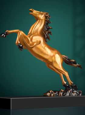 黄铜骏马马到成功桌面摆件