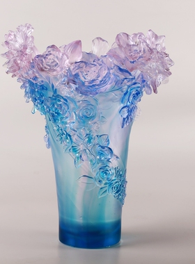 轻奢琉璃花瓶古法脱蜡烧制