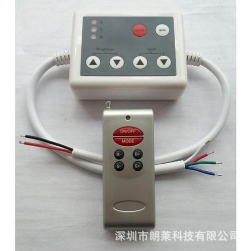 LED控制器RF无线射频薄膜六键RGB控制器七彩灯条灯带控制器12V - 图0