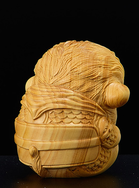 黄杨木文玩手把件实木客厅创意工艺品禅意香插孙悟空木雕摆件小件