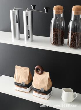样板间厨房咖啡系列层架组合摆件装饰品咖啡豆储物罐瓶装咖啡道具