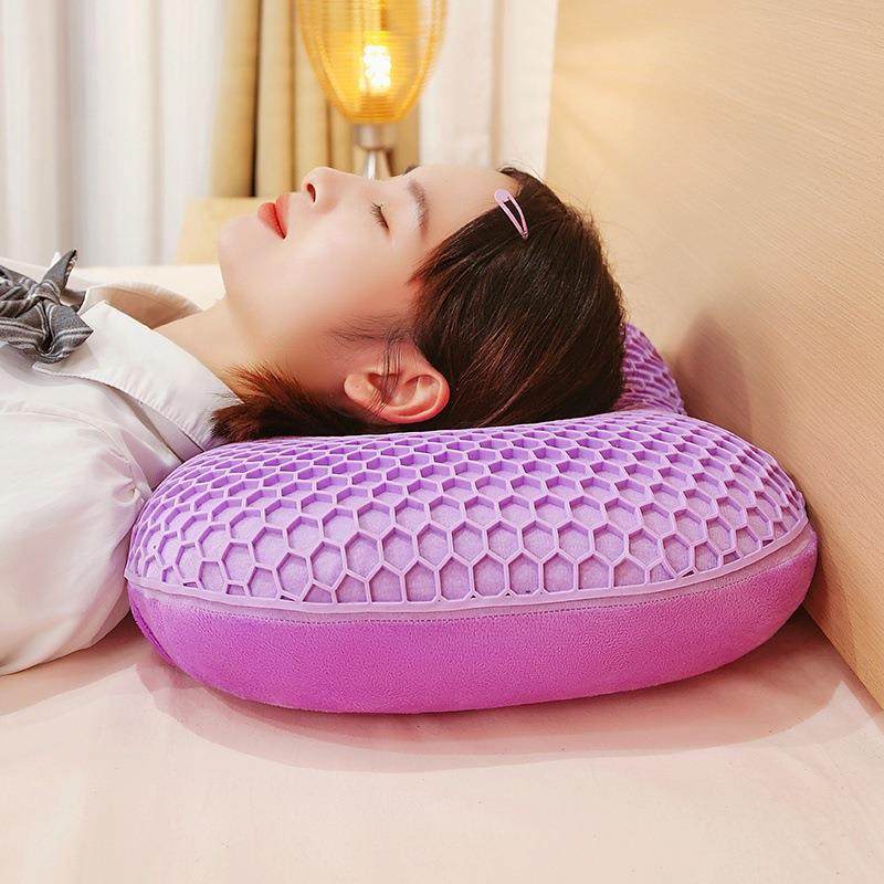 微动态TPE枕新款深睡护颈水洗慢回弹记忆棉格子猫颈枕午睡枕靠枕,淘宝优惠券,粉丝福利购,淘宝优惠卷