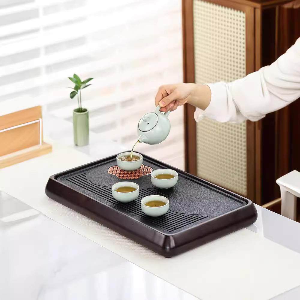 实木茶盘家用客厅高档小型茶台茶具茶托盘办公室用防乌金石干泡台,淘宝优惠券,粉丝福利购,淘宝优惠卷