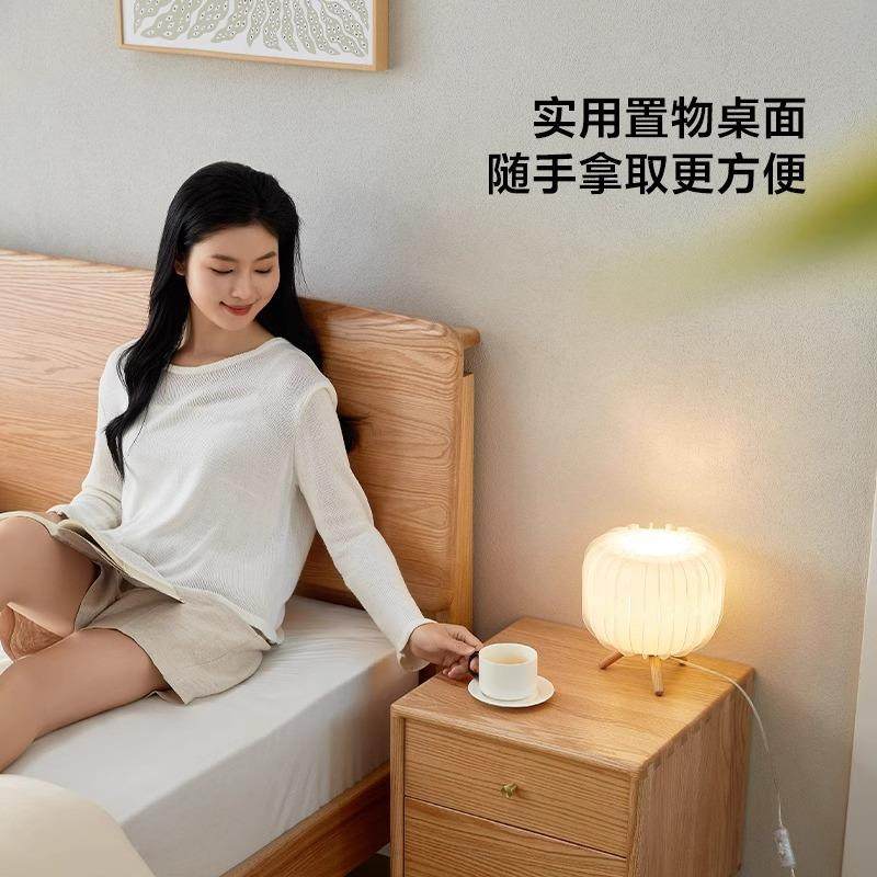 北欧橡木实木床头柜新中式实木床头柜简约现代家用卧室床边免安装,淘宝优惠券,粉丝福利购,淘宝优惠卷