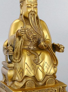 火德星君铜像 火神爷黄铜7寸灶王星君家用客厅中式工艺品桌面摆件