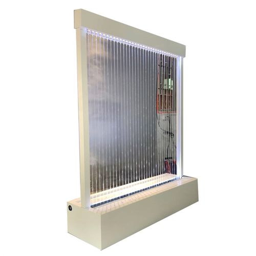 拉线水幕帘数控水帘餐厅大型酒店景观透明拉线水循环流水墙瀑布墙 - 图1