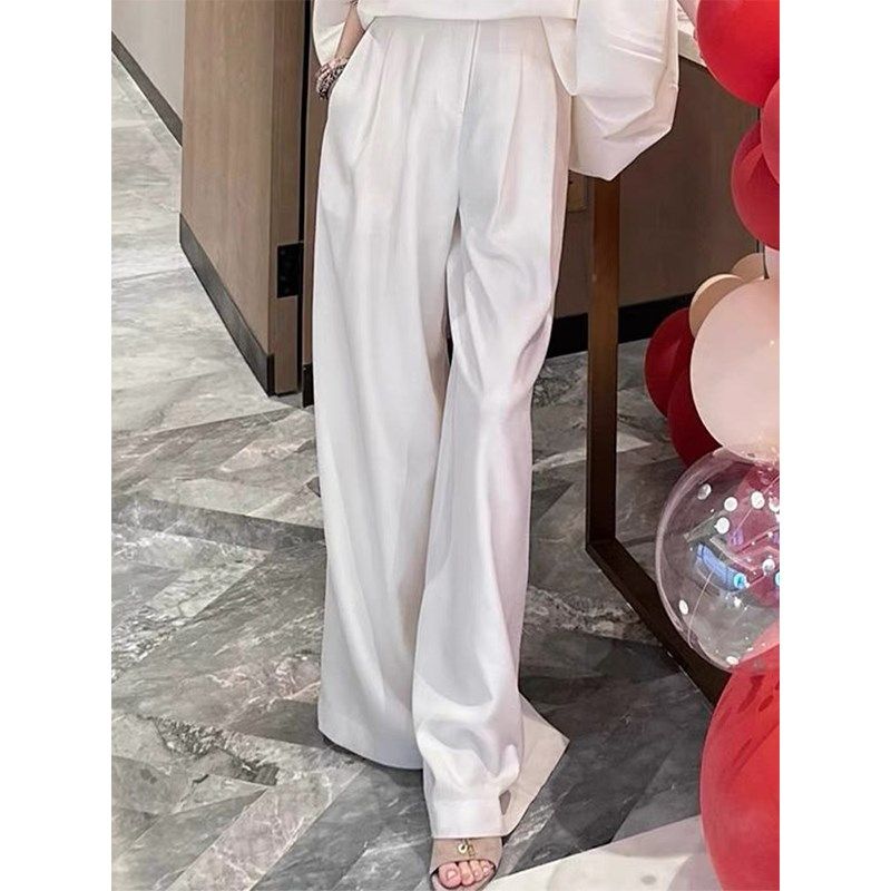 时尚套装女2024春秋气质女神范轻熟风高级感露肩上衣阔腿裤两件套,淘宝优惠券,粉丝福利购,淘宝优惠卷