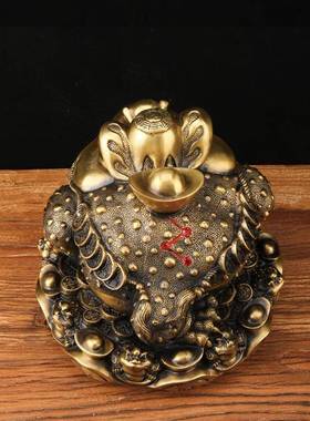 蟾铜蟾摆件八方元纳79财金蟾蜍九子蟾宝金金蟾