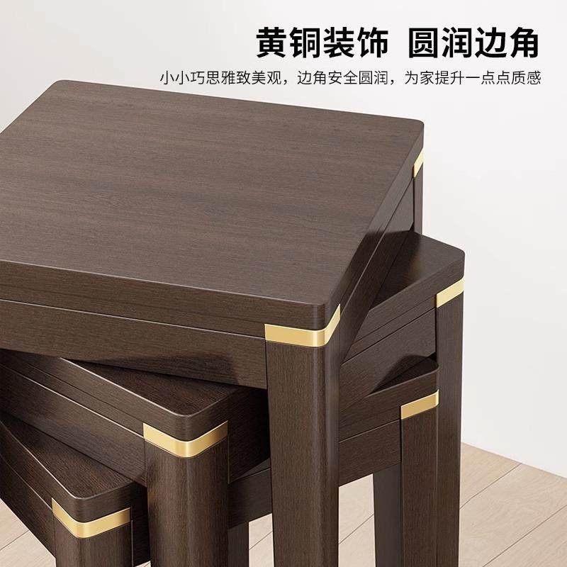 实木餐桌凳家用新中式网红可叠放方凳木板凳客厅简约软高凳子,淘宝优惠券,粉丝福利购,淘宝优惠卷