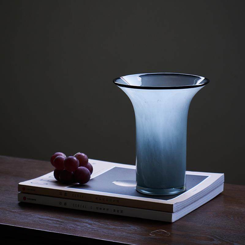 北欧风瓷粉黑边敞口花瓶鲜花餐桌电视柜简约创意手工家用玻璃果盘,淘宝优惠券,粉丝福利购,淘宝优惠卷