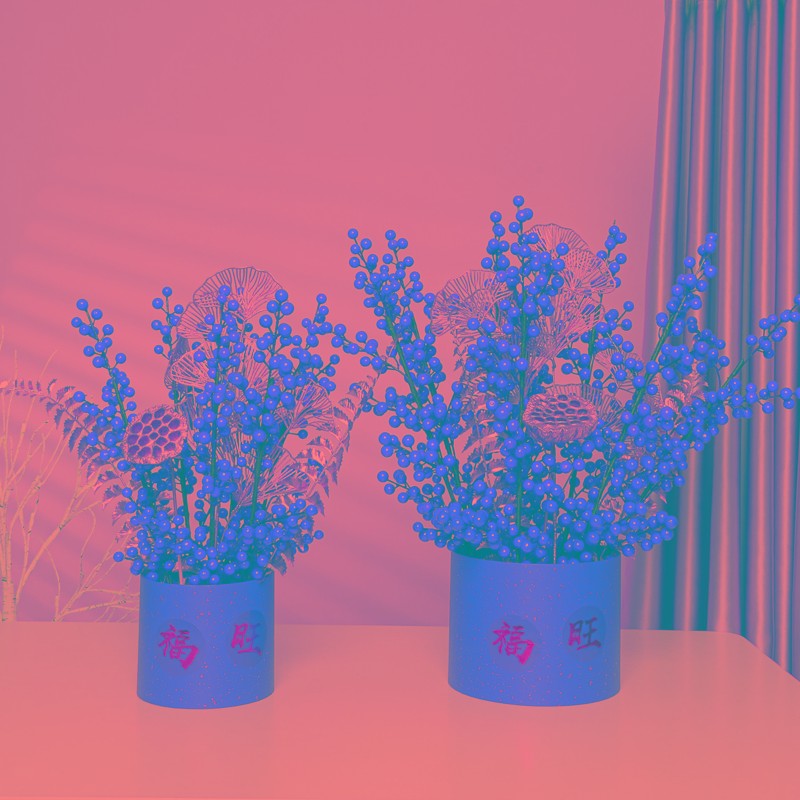 新年装饰用品创意发财树福桶摇钱树室内桌面柜台春节布置装扮用品 - 图0