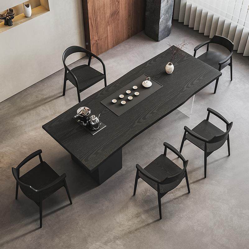 大木碳化黑20229茶桌椅组合新中式茶盘茶实板台一体简约亚克力客,淘宝优惠券,粉丝福利购,淘宝优惠卷