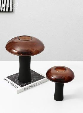 欧轻奢酒红色餐细腰玻璃花瓶客北厅摆件关桌FB-ZS221高级感花器软