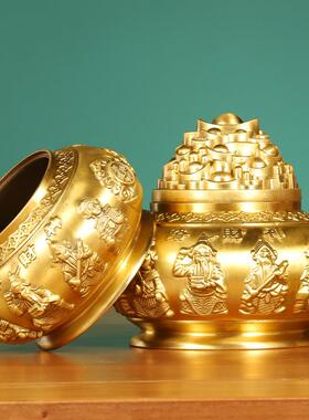 摆黄五路财神14聚宝盆家居业开礼品铜铜聚宝盆件