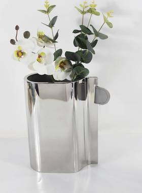 代轻奢金属花瓶摆件琉璃现样板皮房软装家饰居品质单耳不5905规则