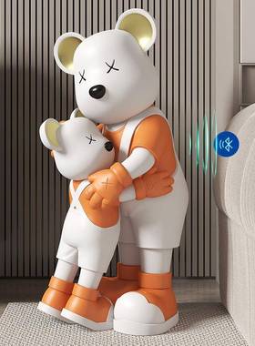 网红亲旁子暴力熊落地QJ0541大酒型摆件客厅电视装柜沙发软店会所