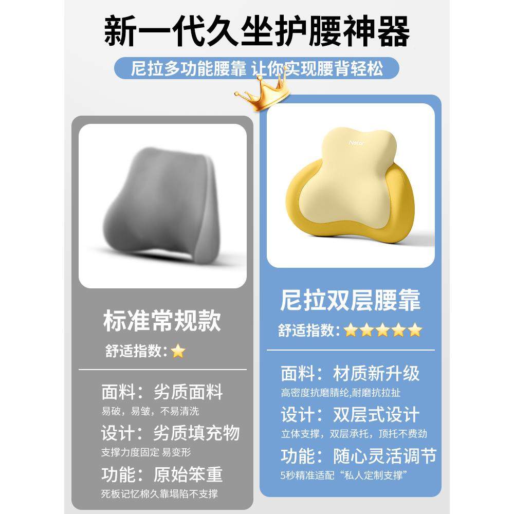 ?尼护腰室办公Fh(x}^ld上班拉工位久坐靠垫座椅子靠背屁垫腰靠靠,淘宝优惠券,粉丝福利购,淘宝优惠卷