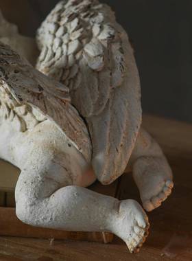 法式白色做天使雕旧物塑客厅卧A3231室人雕像摆件酒装店民宿摄影