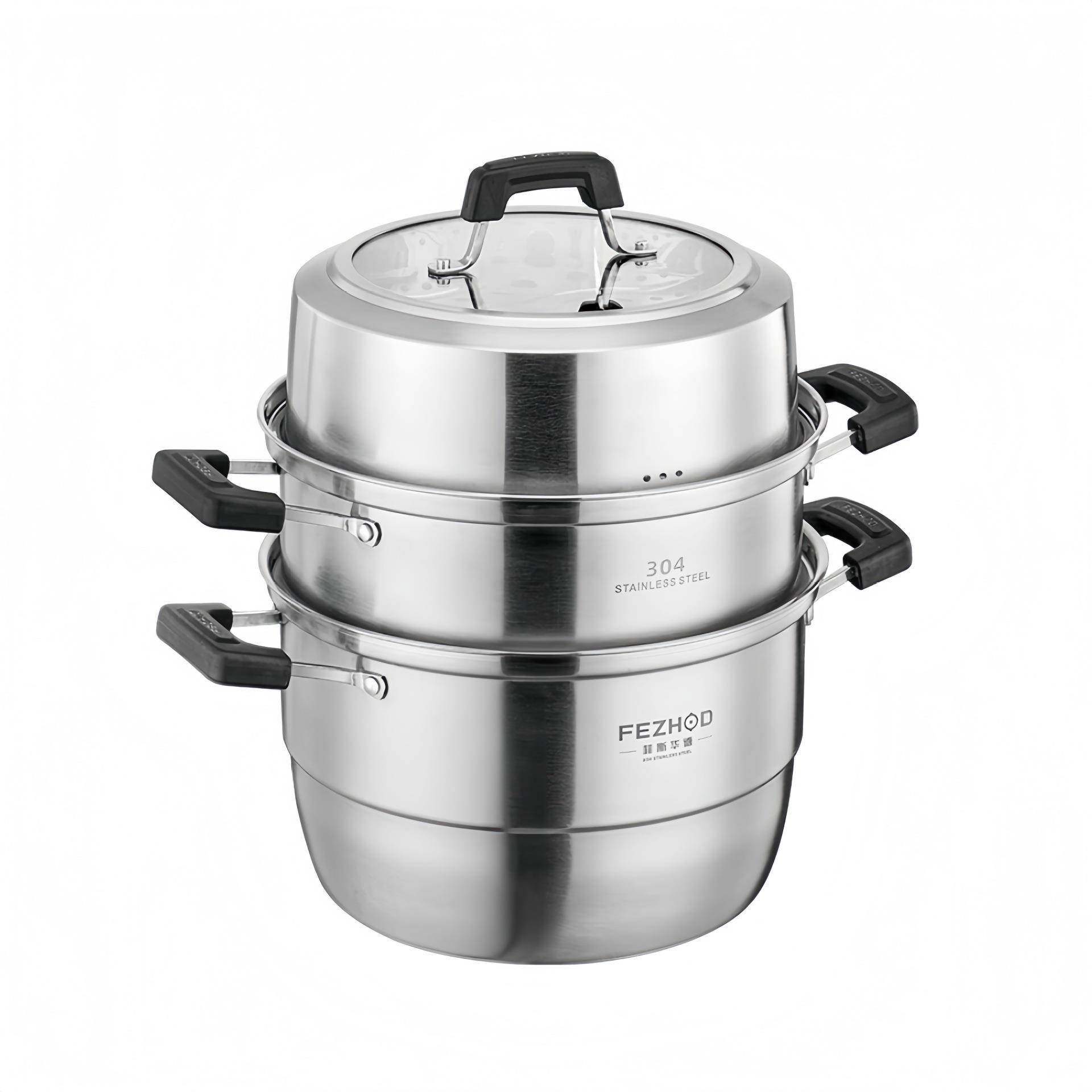 304XRN三层钢带蒸大容量家用蒸屉加厚蒸汤锅汤蒸馒锅炖头不锈钢高,淘宝优惠券,粉丝福利购,淘宝优惠卷
